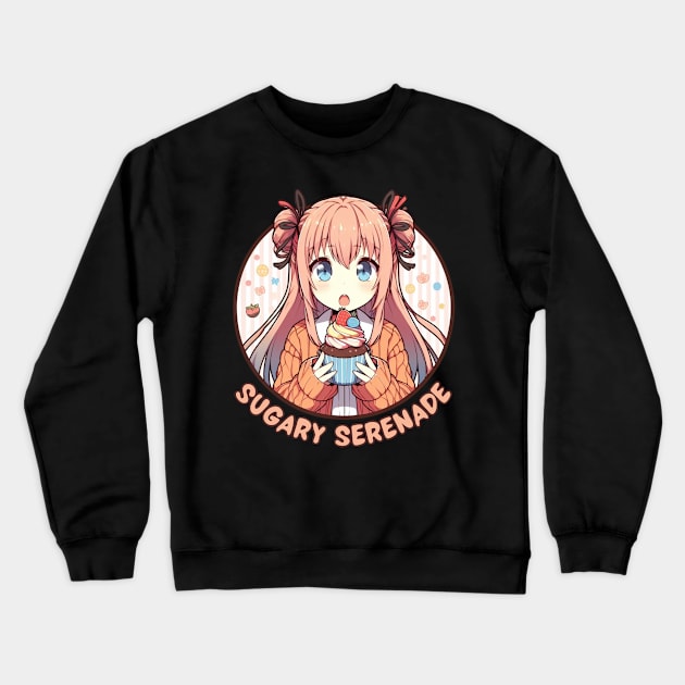 Cupcake Japanese Anime Crewneck Sweatshirt by Japanese Fever